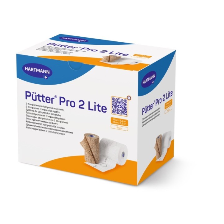 HARTMANN PütterPro 2 Lite – Kurzzug-Polsterbinde Kompressionsbinde mit Langzug-Eigenschaft