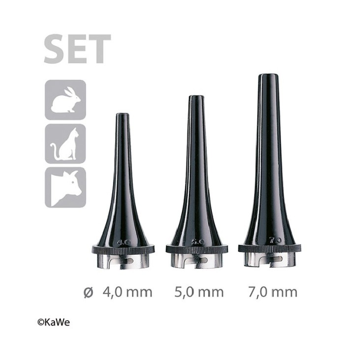 KaWe Dauer-Ohrtrichter VET Ø 40/50/70 mm schwarz 3 St.
