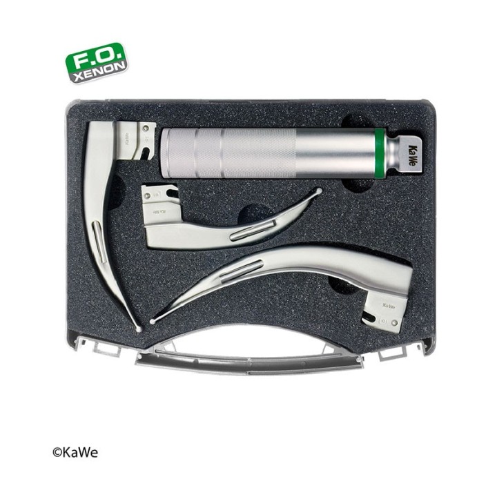 KaWe F.O. Laryngoscop SET Erwachsene 1 Griff 3 Spatel