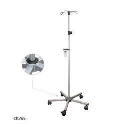 KaWe Infusionsständer, Edelstahl, 5-Fuß, schwer