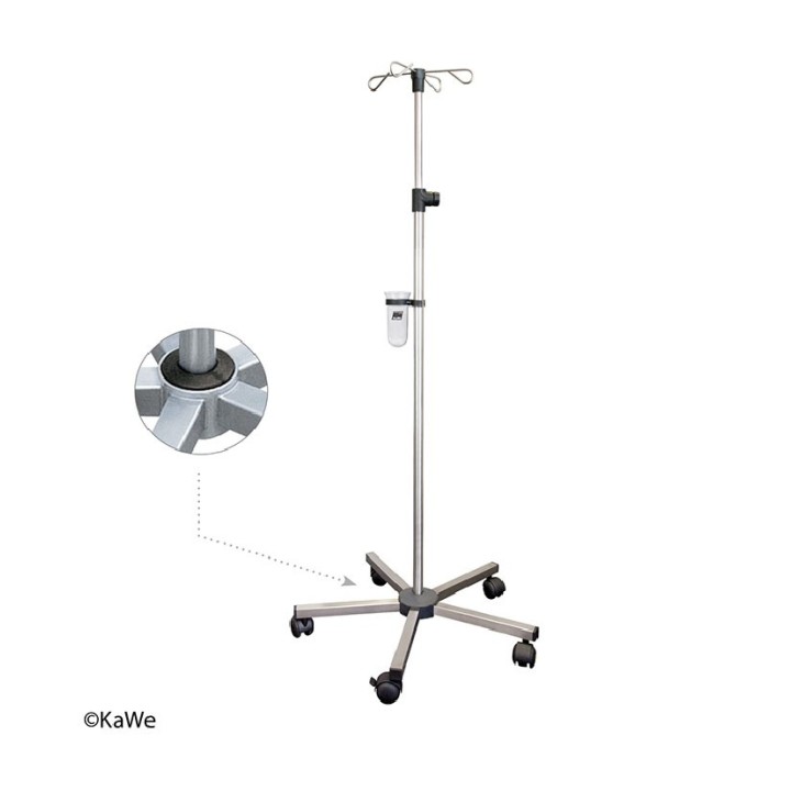 KaWe Infusionsständer, Edelstahl, 5-Fuß, schwer